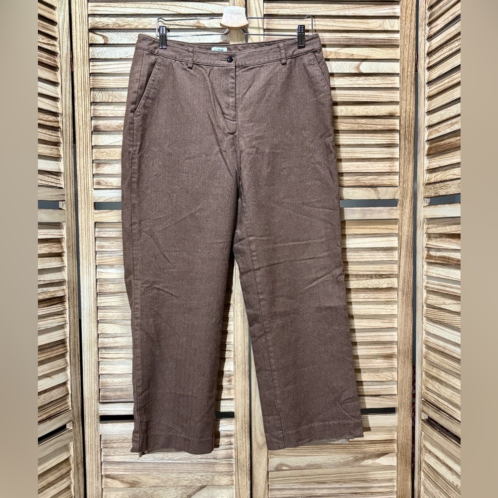 L.L. Bean Herringbone Cotton Women's Pants Size 12 Petite